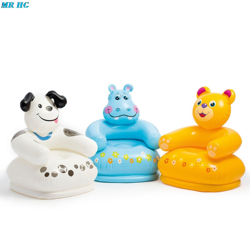Cartoon Animal inflatable sofa Cute Portable Children Seat Tiger bear For Kid 3-8 Years Old Lovely Kids' PVC Chairs Baby Seats