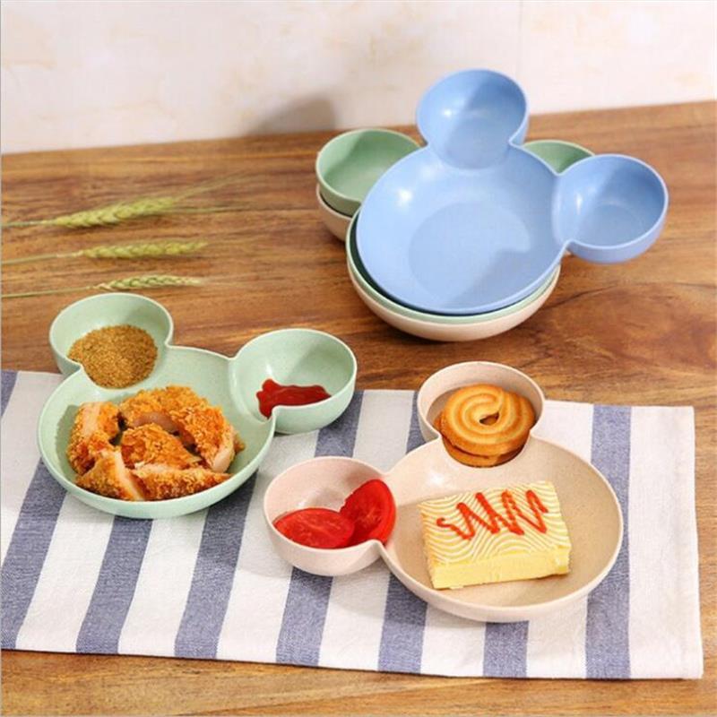 Bento Box Child Baby Child Infant Lunch Box Plastic Snack Plate Tableware Cartoon Mouse Mickey Bowl Tableware