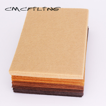 CMCYILING 40 Pcs/lot 10*15cm Felt Fabric 1 MM Thickness Polyester Cloth For DIY Sewing Crafts Scrapbook Felt Sheets Brown