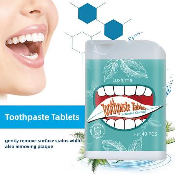 40 Tablets/box Toothpaste Tablets Teeth Whitening Toothpaste Harcoal Toothpaste Remove Smoke Stains Bad Breath Fresh Mouthwash