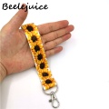 1set Sunflowers hand Wristlet Neck Strap Lanyard keychain Mobile Phone ID Badge Holder Rope Key Chain Keyrings Accessories Gift
