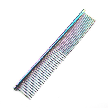 Colorful Piano Paint Professional Anti-Corrosion Grooming Comb For Dogs Cats Tapered Stainless Steel Pins Pet Grooming Supplies