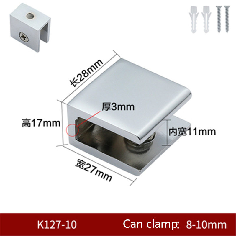2pcs/lot Square shape Zinc alloy Glass Clamp bracket Glossy shiny shelf support Can clamp 6mm/10mm/12mm