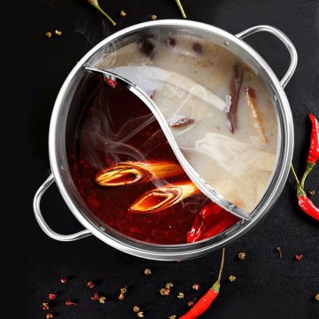 ABEDOE 1pc Cooking Pot Stainless Steel Single-Layer Cooking Pot 30cm Double Ear Duck Mandarin Fondue Hot Pot Cooking Pot