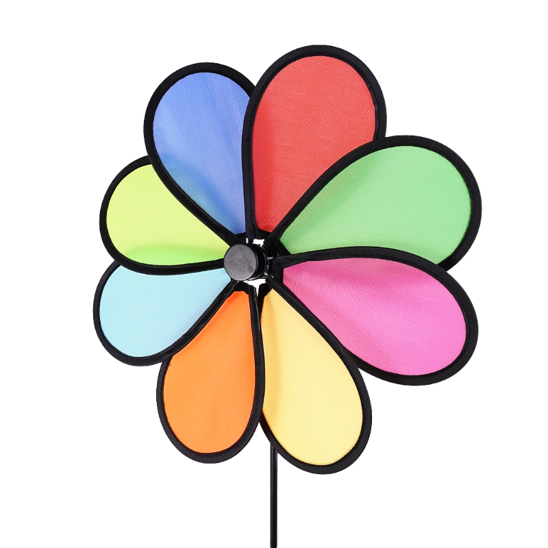 Windmill Toys Children Kids Garden Decoration 8 Leaves Colorful Outdoors Spinner