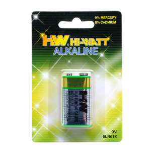 HW Alkaline Battery 9V 6LR61 Long Lasting