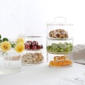 Glass Jars and Lids Creative Stackable Moisture-proof Seasoning Storage Bottle Kitchen Food Fruit Salad Bowl Christmas Candy Jar