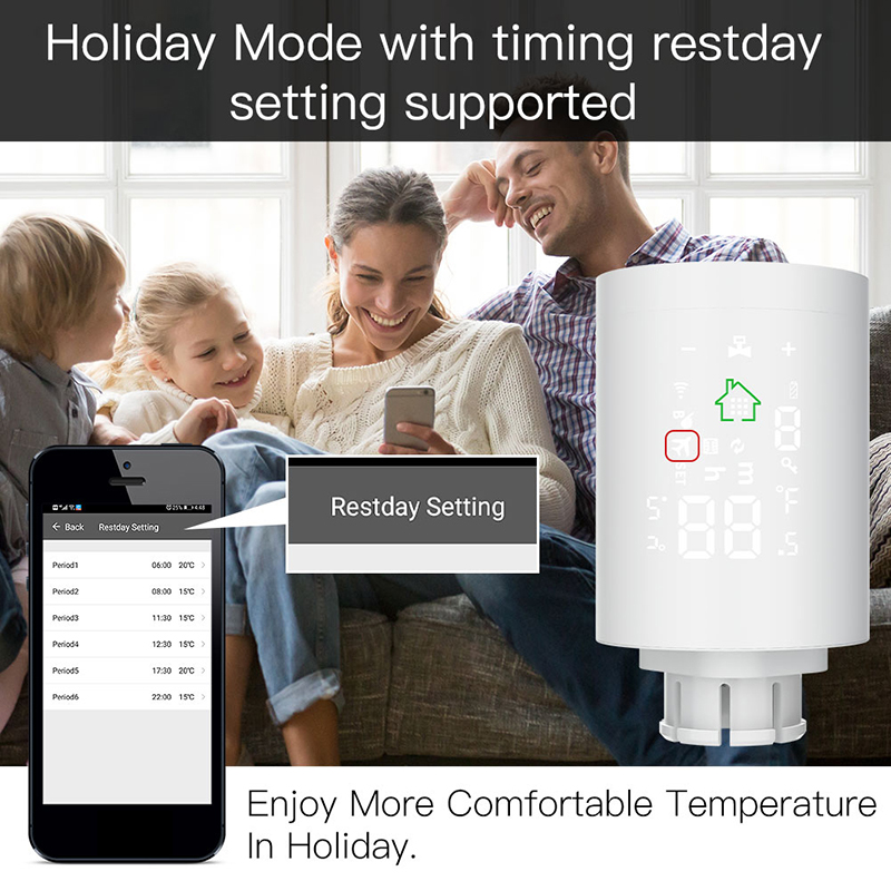 ZigBee Smart Radiator Actuator Programmable Thermostatic Radiator Valve Temperature Controller Voice Control Alexa Google Home