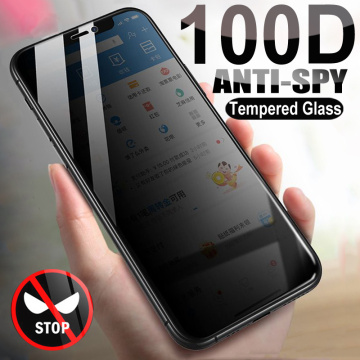 100D Anti Spy Tempered Glass For iPhone 12 mini 11 Pro XS Max X XR Privacy Screen protector iPhone 7 8 6 6S Plus SE 2020 Glass