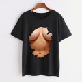 Big Boobs T shirt women's Sexy Stomach Pack Abs print Summer short sleeve Creative Pattern Funny Female Modal Tops Tees