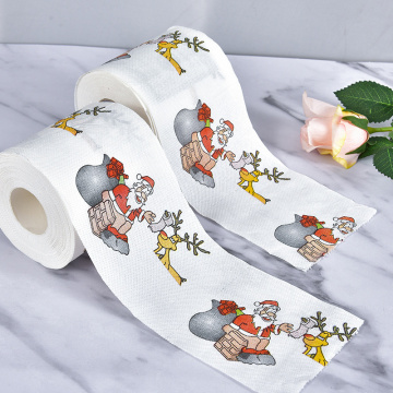 NEW Christmas Pattern Series Roll Paper Christmas Decorations Prints cute Toilet Paper Christmas Decorations For Home HOT