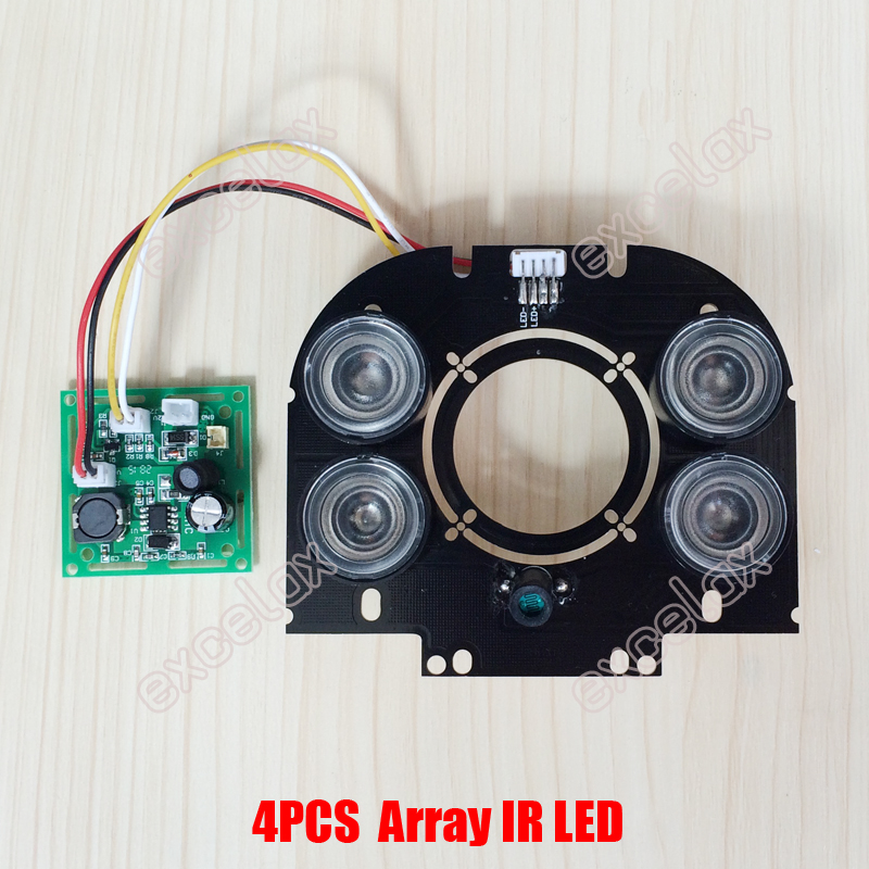 5PCS/Lot 4pcs LED Array 42mil 850nm IR 10-100 Meters PCB Board Specialized for Side Door Open Waterproof CCTV Camera Housing