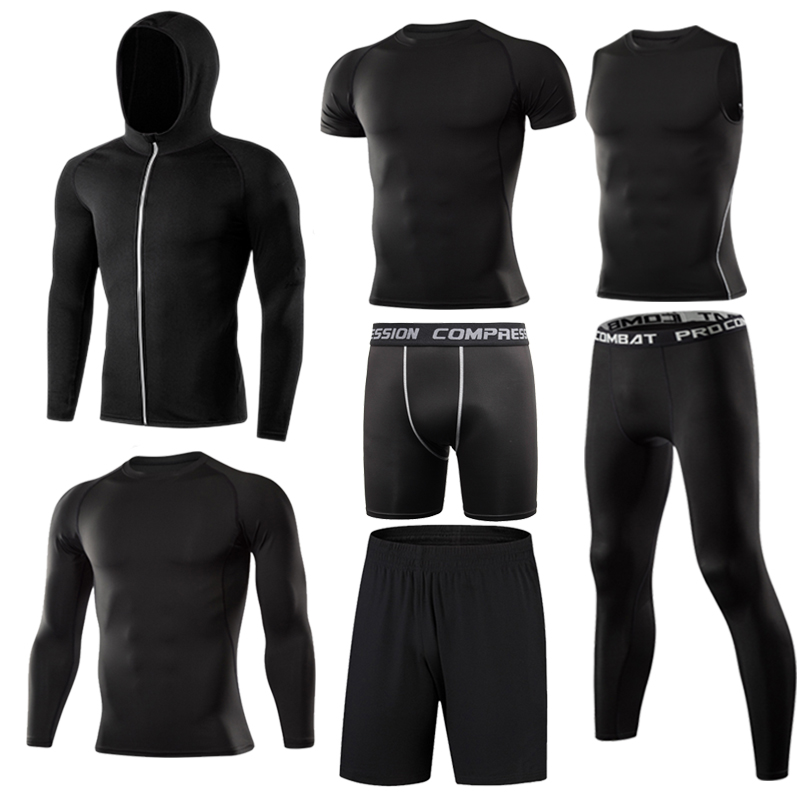 Men's Tight Sportwear Suit GYM Running Fitness Jogging Sport Wear Compression Leggings Training Pants Workout Sport Clothes Sets