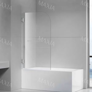 Install shower door on the floor or bathtub