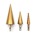 Triangle Handle Spiral Stepped Drill Pagoda Drill Bit Hole Multi-purpose Reamer Plate Iron Aluminum Plate 3pcs Drilling