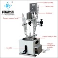 DF-2L lab equipment for laboratory /single layer chemical high vacuum pressure glass reactor for heating stirring reaction flask