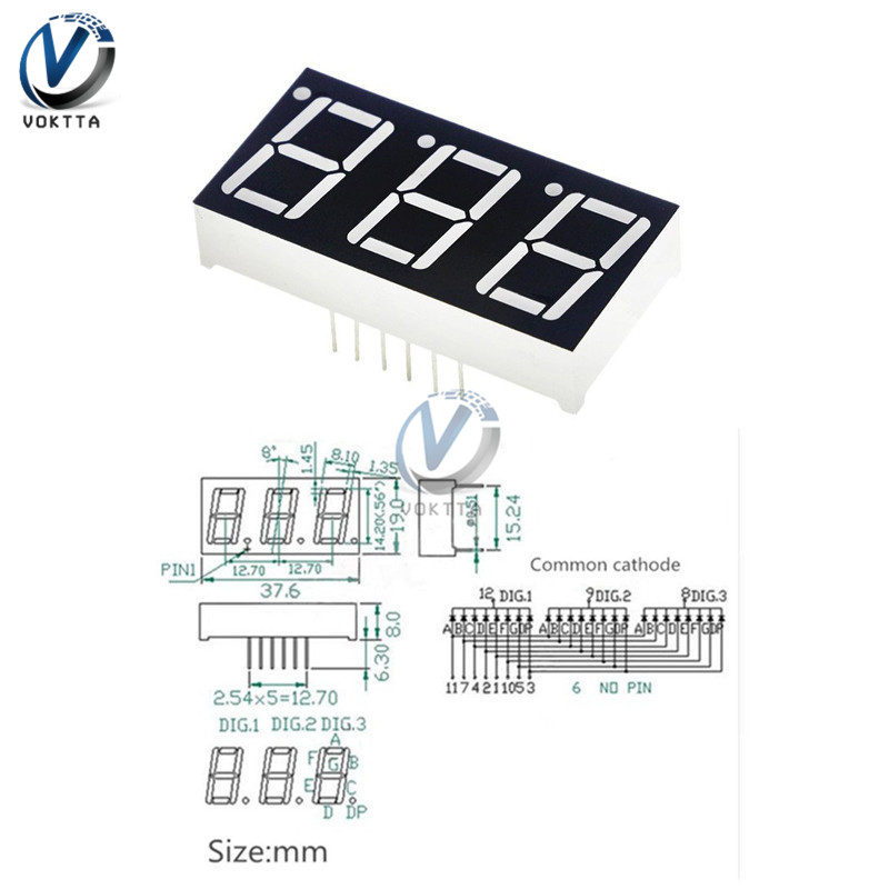 0.56 Inch 7 Segment LED display 1 bit / 2 bit / 4 Bit Time Digital Tube Red Common Cathode Display Digital Display Tube AS