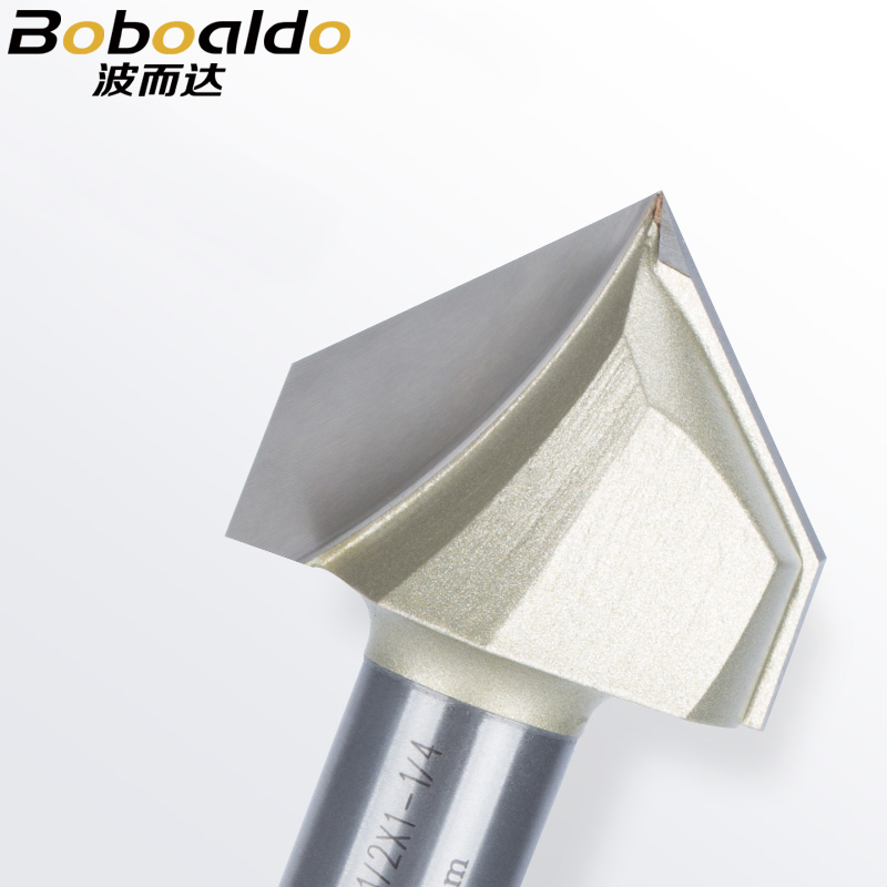 1pcs 1/4 1/2 Two Flutes V-Groove And Engraving Cutter TC bevelling Arden Router bit chamfering End mill producing mortar grooves