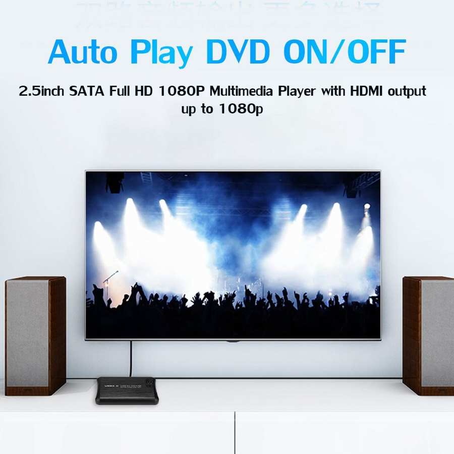 USB3.0 Full HD 1080P Media Player 2.5"SATA Hdd Media Player With HDMI VGA SD Support MKV Blue-ray DVD movies H.264 RMVB WMV ect.