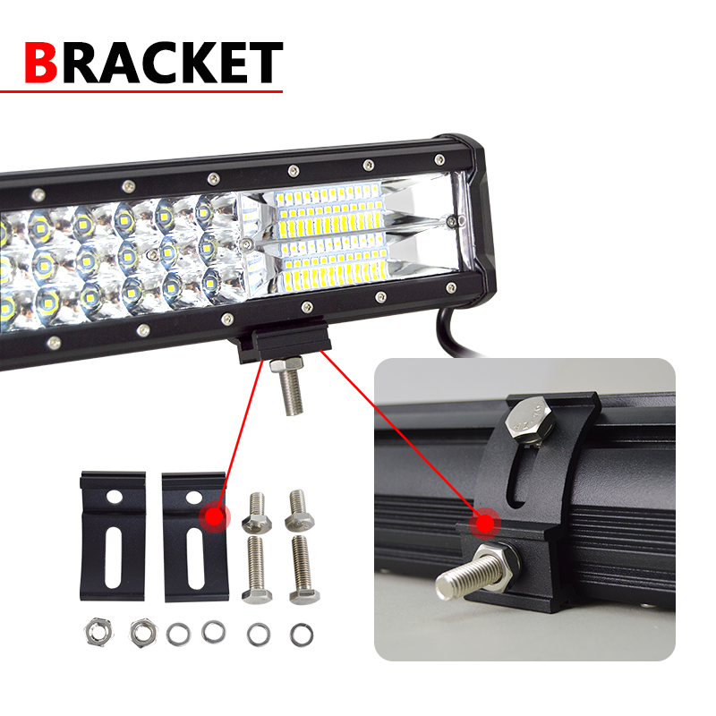 3-Rows 15'' 18'' 20'' 23'' 216w 252w 288w 324w LED Work Light Bar 7D Offroad Combo 12v 24v for Car Tractor Truck SUV ATV Boat