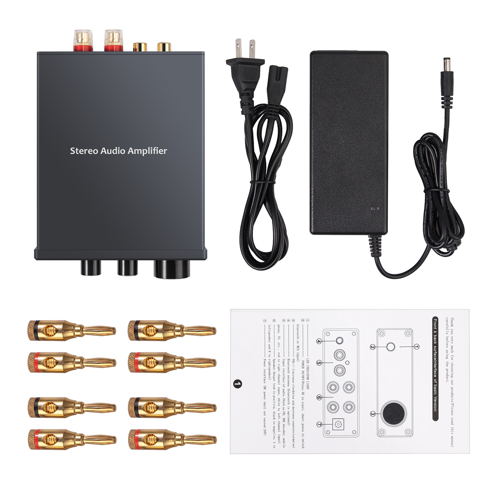 Neoteck 2 Channel Stereo Audio Amplifier Mini Hi-Fi Class D Integrated Amp Digital Power Amplifier Treble Control 50W