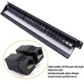 New 19in 1U Rack 24 Port Straight-through CAT6A Patch Panel RJ45 Network Cable Adapter Keystone Jack Ethernet Distribution Frame