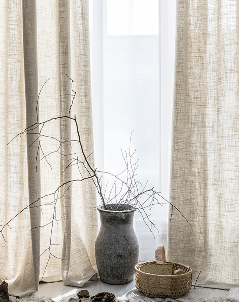 Textiles Plain Dyed High Light-blocking Linen Curtain