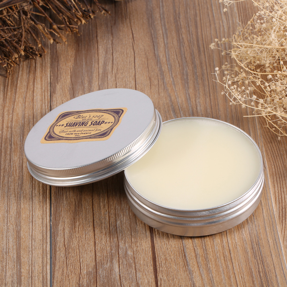 1 Pcs Shaving Cream Deluxe Men's Round Facial Goat Milk Beard Shaving Cream Barbering Shave Tool Shaving Soap Face Cleaning Tool