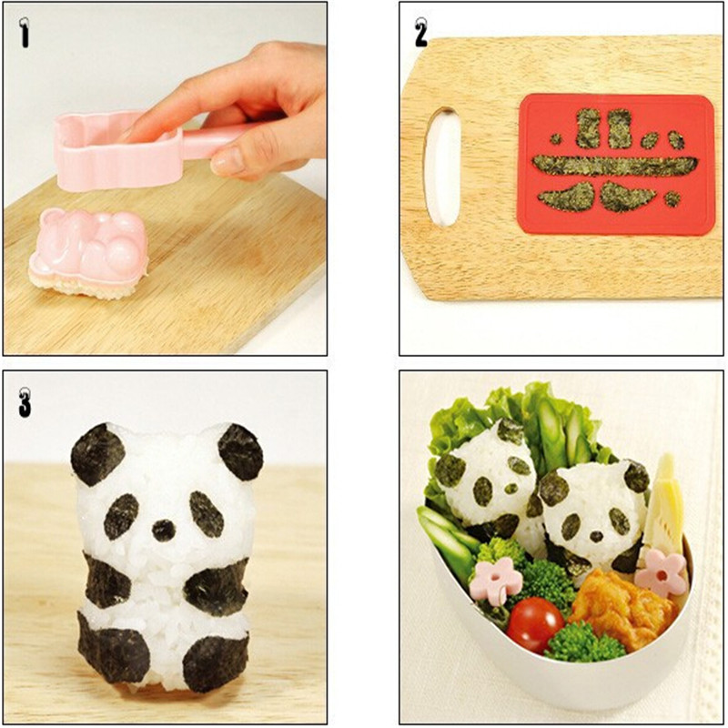 Sushi Makers Super Cute Small Panda Shape Rice Ball Mold DIY Sushi Molds Kitchen Cooking Tools Moldes De Sushi