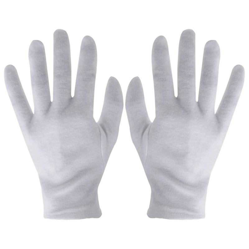 2PCS White Gloves 1 Pairs Soft Cotton Gloves Coin Jewelry Silver Inspection Gloves Stretchable Lining Glove Motorcycle Gloves