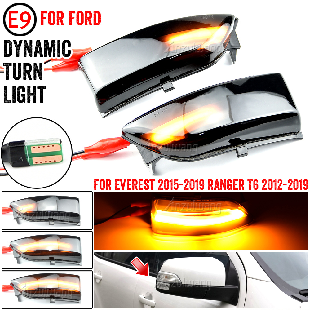 For Ford Everest 2015-2019 Ranger T6 Raptor Wildtrak LED Dynamic Turn Signal Side Mirror Sequential Blinker Indicator Light