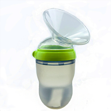 Manual breast pump for wide-bore bottle integrated cover maternity products silicone suction cup nipple
