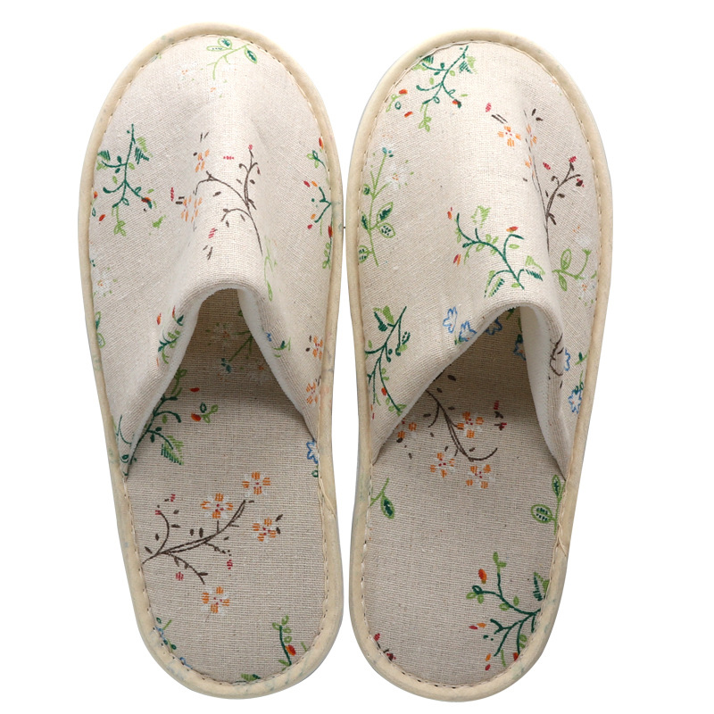 Home Guest Indoor Slippers Men Women Hotel Travel Spa Portable Folding Disposable Supplies Unisex Slippers Summer Linen