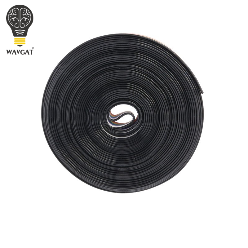 1 meter 1.27mm Spacing Pitch10 WAY 10P Flat Color Rainbow Ribbon Cable Wiring Wire For PCB DIY 10 Way Pin