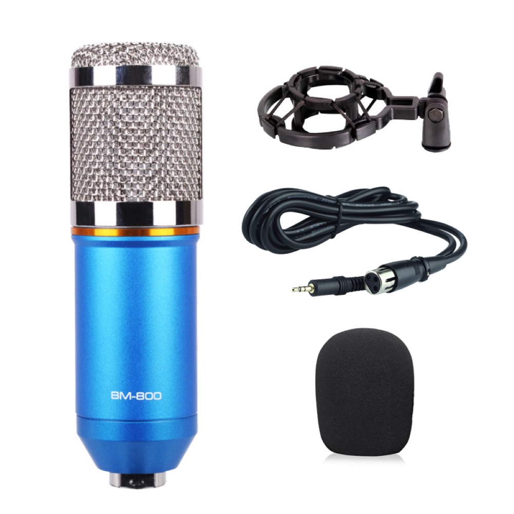 BM800 Condenser Studio Broadcasting Singing Microphone Podcast Recording Mic for ios Android Cell Phone Laptop Tablet Recording