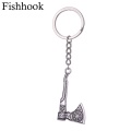 Fishhook Viking Axe Keychain Valknut Old Magic Staves Vegvisir Scandinavian Viking Key Chain Gift For Man Woman Jewelry