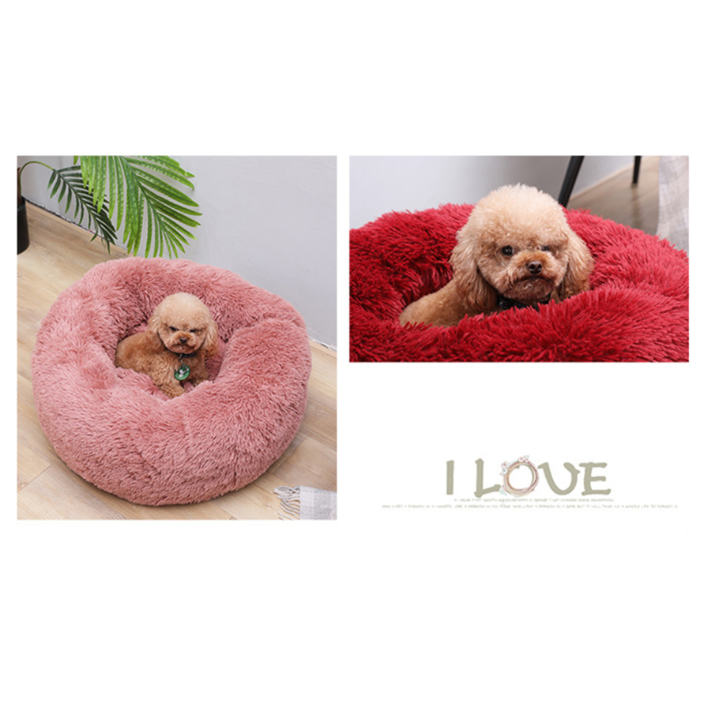 WENXINGSuper Soft Dog Bed Plush Cat Mat Dog Beds For Labradors Large Dogs Bed House Outdoor Round Cushion Pet Sleeping Accessory