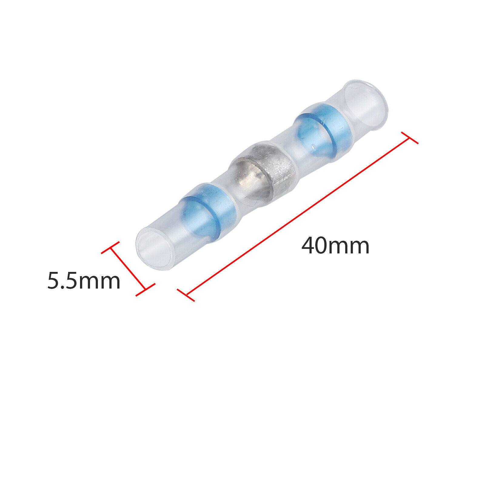 20PCS Heat Shrink Soldering Seal Sleeve Insulated Waterproof Electrical Butt Wire Connectors Soldered Terminals For 1.5-2.5 mm2