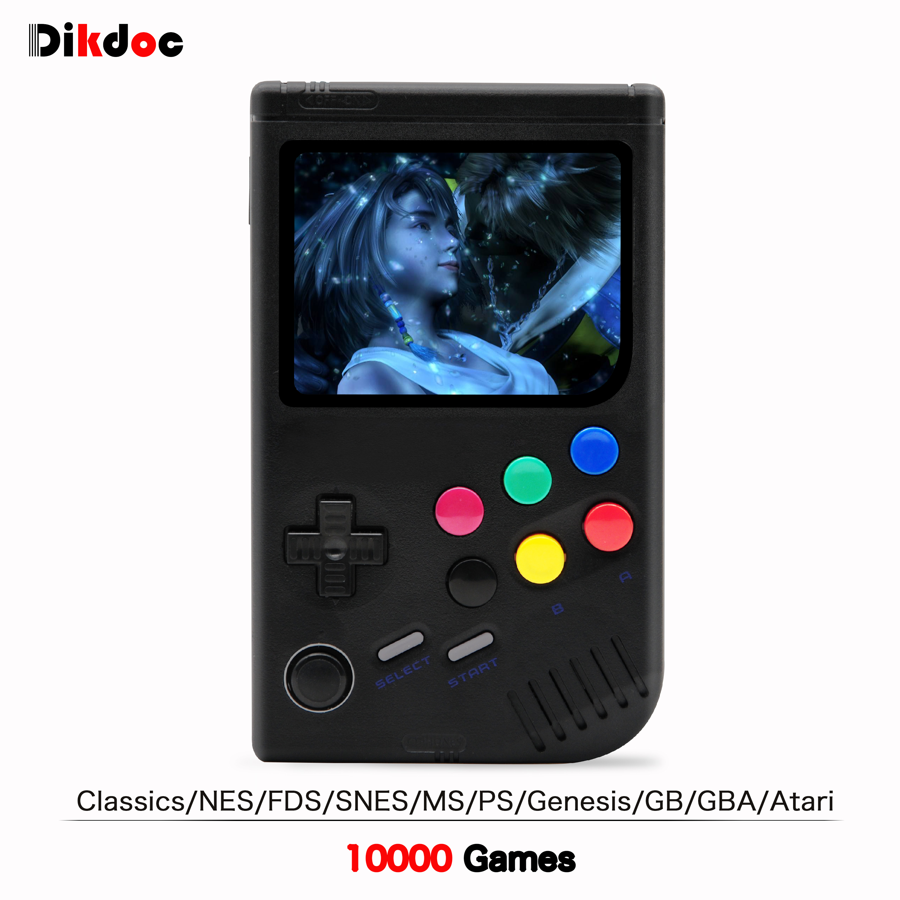 Dikdoc LCL-Pi Retro Video Game Console Player Raspberry Pi boy 3B Handheld Game with 3.5 Inch IPS Screen Built-in 10000 Games