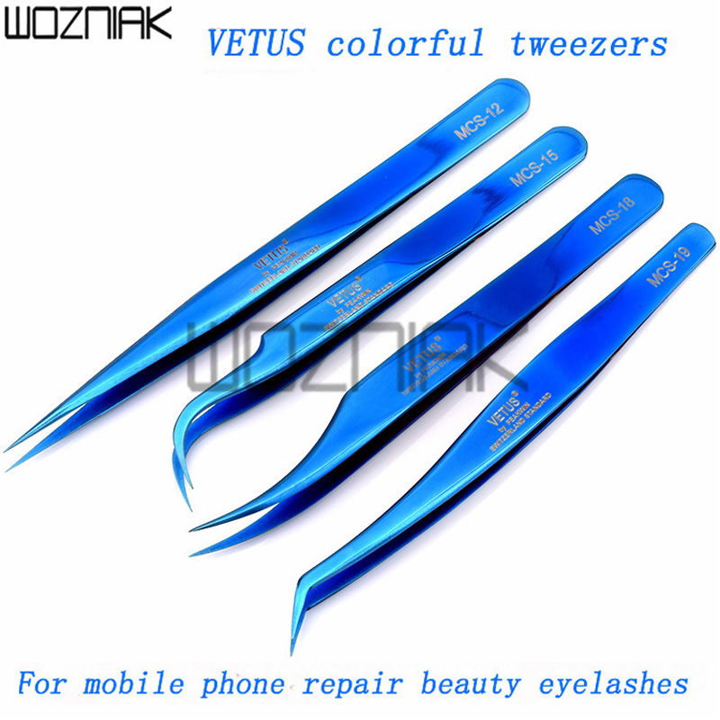 VETUS colorful tweezers mobile phone motherboard repair graft eyelashes beauty beauty eyelashes tweezers