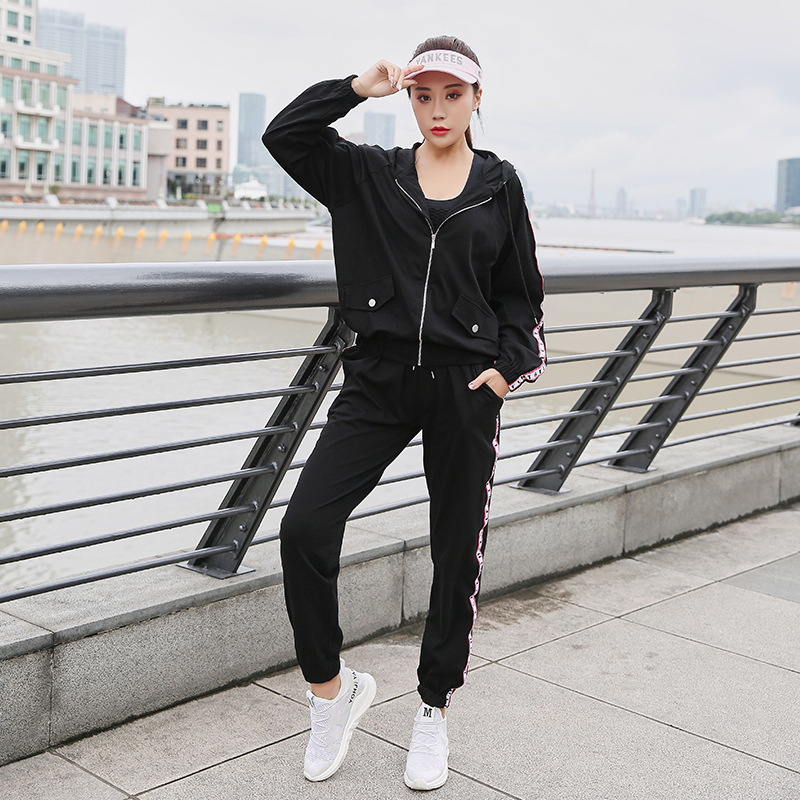 100kg Can Wear Autumn Women Sportswear Tracksuit Loose Jacket Hoodie+pant Running Jogging Fitness Casual Workout Set Sport Suit