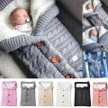 1pc Winter Baby Sleeping Bag Envelope Kids Sleepsack Knit New Born Blanket Sweater Stroller Knitted Sleep Sack Newborn Swaddle