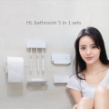 Original HL bathroom 5 in1 sets for Soap Tooth Hook Storage Box and Phone Holder for Bathroom Shower Room Tool