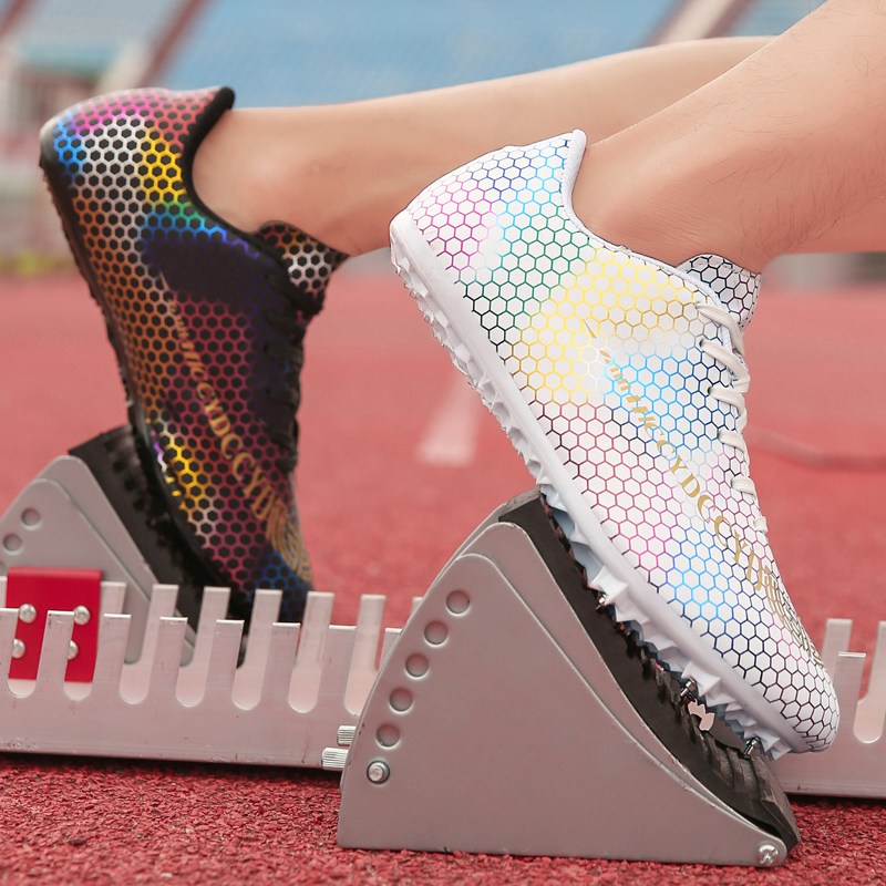 Track Shoes Spikes Mens Womens Distance Running Sneakers Athletic Sprinting Track and Field Racing Shoes with Spikes Boys Girls