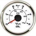 New Type Lcd Oil Pressure Gauges Modification 52mm 0-5Bar Waterproof Oil Pressure Meters 0-75Psi 10-184ohm for Auto Truck Boat