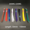 AWG24 AWG22 50mm 100mm 150mm Length 300V Red Black PVC Tinned Plate Solder Head Electrical Connect Copper Fly Jumper Wire Cable