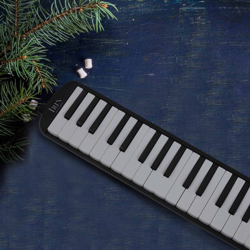 IRIN 1 set 32 Key Piano Style Melodica With Box Organ Accordion Mouth Piece Blow Key Board (Black)