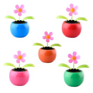 4 Color 1PC New Moving Dancing Swing Flip Flap Solar Toy Power Sunflower Apple Car Gadgets Gift Home Toys Decorating Plants