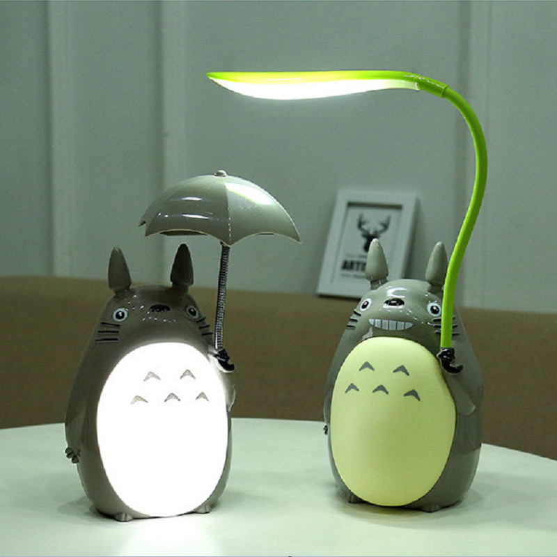 Kawaii Cartoon Totoro Lamp 3 Choice Rechargeable Table Lamp Led Night Light Reading for Kids Gift Home Decor Novelty Lightings