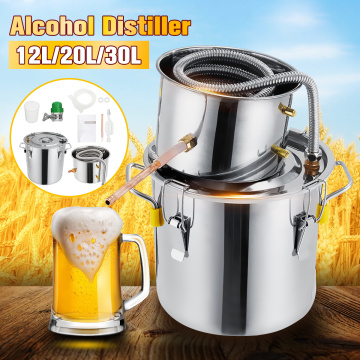 10//20/30L Home Brew Moonshine Distiller Copper Alcohol Distillery Stainless Boiler for Water Essential Oil Brew